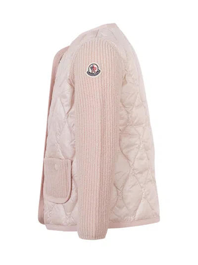 Moncler Kids Cardigan In Rosa
