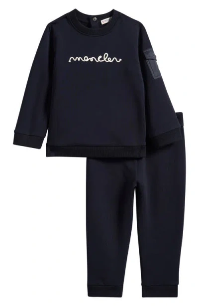 Moncler Kids' Contrast Pocket Sweatshirt & Joggers Set In Black
