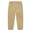 Moncler Kids Cotton Gabardine Trousers In Brown