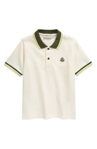 Moncler Kids' Cotton Piqué Polo In White