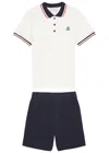 MONCLER KIDS COTTON POLO SHIRT AND SHORTS SET (4-6 YEARS)