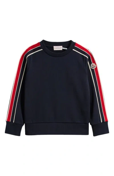 Moncler Kids' Cotton Sweatshirt In Navy