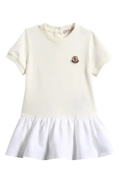 Moncler Kids' Cotton T-shirt Dress In Natural