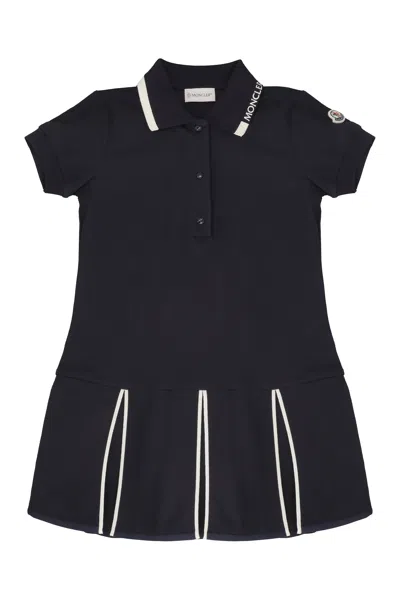 Moncler Kids Cotton-blend Piqué Polo Dress In Multi