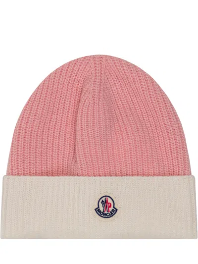 Moncler Kids Cozy Mini Cuff Hat In Rosa