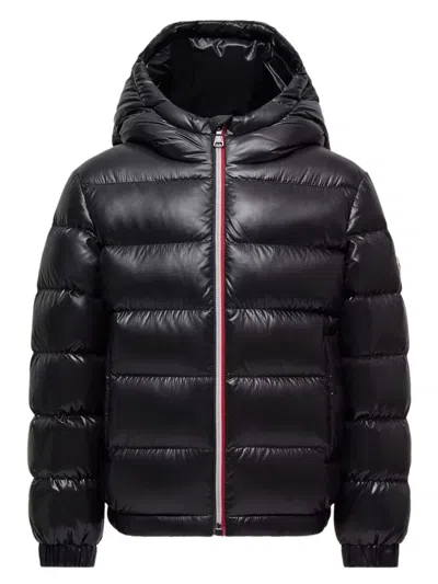 Moncler Kids Down-filled Hooded Coat For Boys In Black