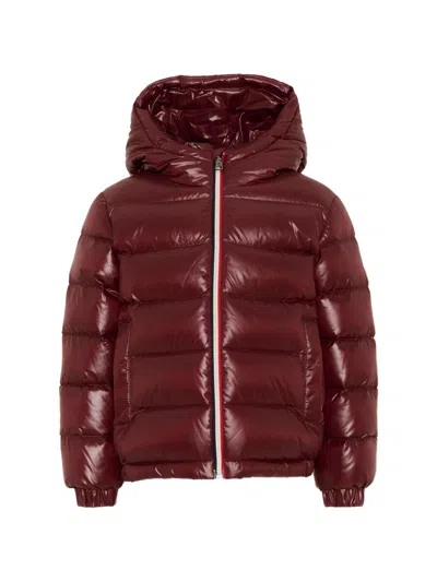 Moncler Kids Down-filled Hooded Coat For Boys In Rosso