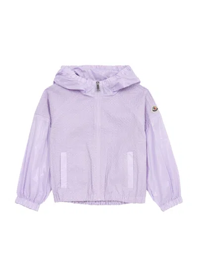Moncler Kids Edipo Hooded Shell Jacket (4-6 Years) In Purple