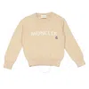 Moncler Kids Embroidered Logo Cotton Sweater In White