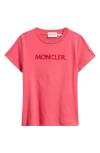 Moncler Kids' Embroidered Logo Patch T-shirt In Red