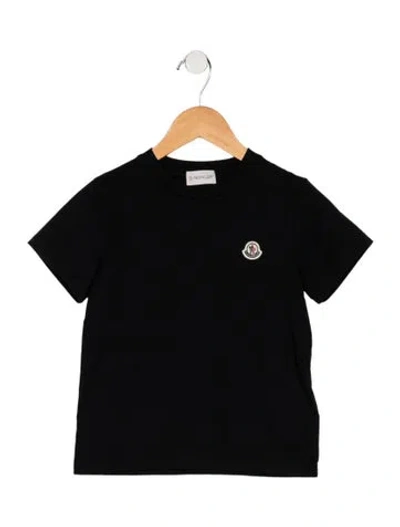Pre-owned Moncler Kids' Embroidered Logo Patch T-shirt In Black