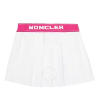 Moncler Kids Embroidered Logo Pleated Tennis Skirt In White