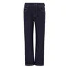 Moncler Kids Embroidered Straight-leg Denim Jeans In Blue