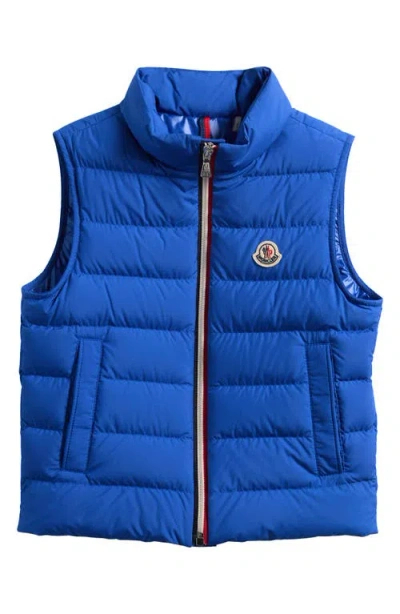 Moncler Kids' Ertavete Down Puffer Vest In Blue