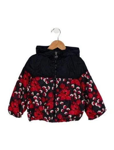 Pre-owned Moncler Babies' Kids' Floral Printed Jacket In Blue