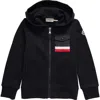 Moncler Kids' Full Zip Hoodie In Navy Blue