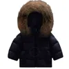 Moncler Kids Fur Coat In Blue