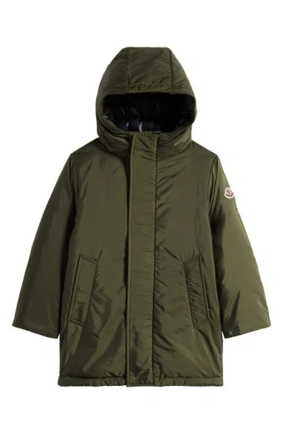 Moncler Kids' Gesudar Down Long Parka In Burgundy