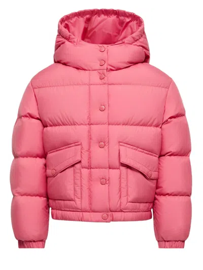 Moncler Kids Girl's Down-filled Hooded Coat With Nylon Lining In Fucsia