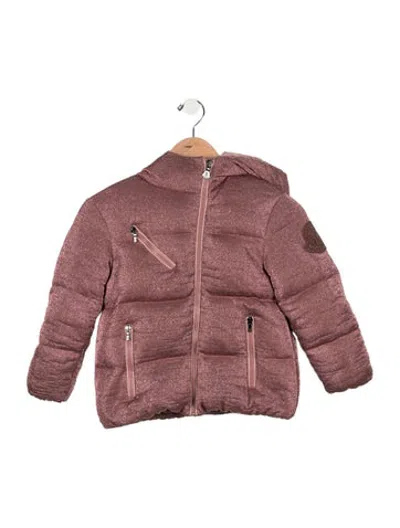 Pre-owned Moncler Kids Girls Down Jacket In Metallic/pink