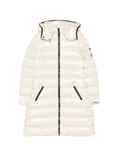 Moncler Kids Girls Down-filled Coat With Detachable Hood In Beige