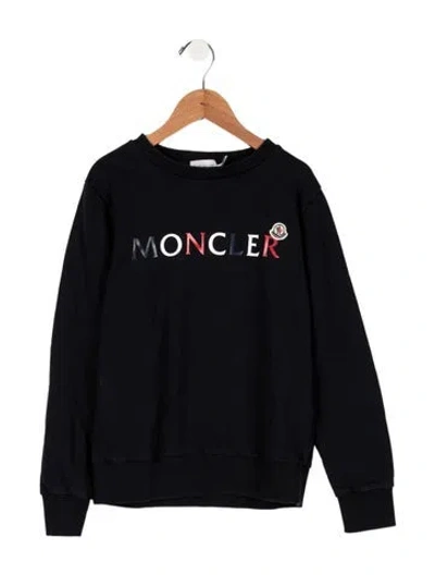 Pre-owned Moncler Kids Girls' Graphic Print Embroidered Sweatshirt In Blue