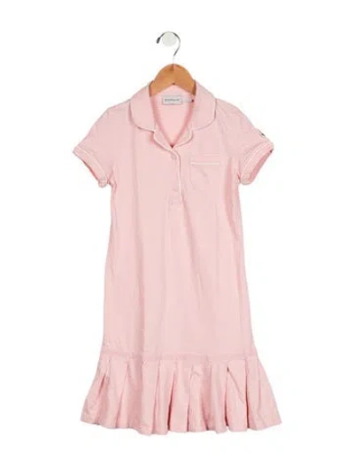 Pre-owned Moncler Kids Girls' Short Sleeve Dress In Pink/white