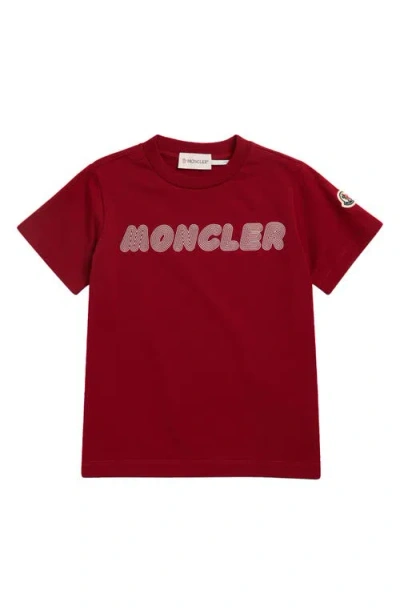 Moncler Kids' Graphic T-shirt In Medium Red
