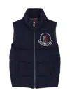 Moncler Kids Hariki Wool And Shell Gilet , Gilet, Quilted Gilet In Navy