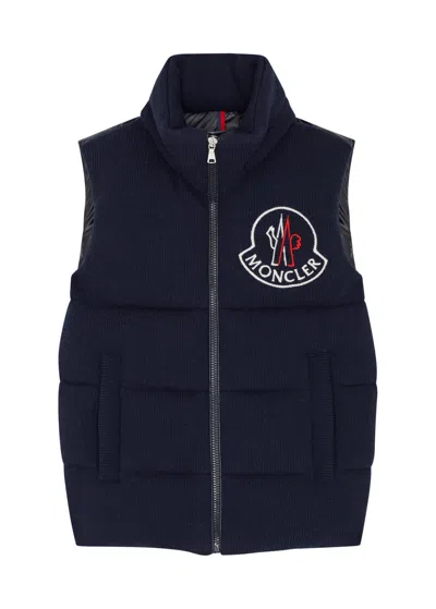 MONCLER MONCLER KIDS HARIKI QUILTED WOOL AND SHELL GILET, GILET, WOOL GILET