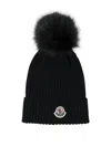 Moncler Pompom Beanie Hat In Black