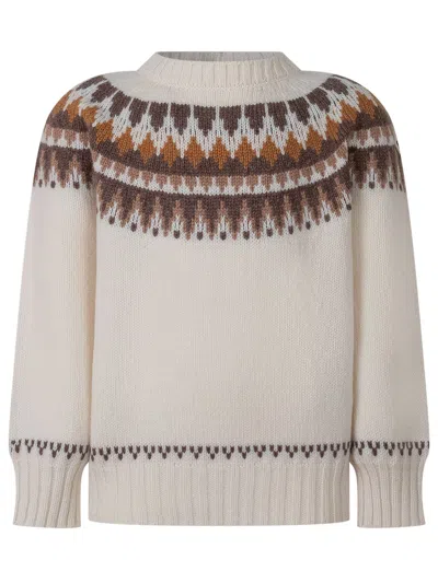 Moncler Kids Kids Crew Neck Knit Sweater In Beige