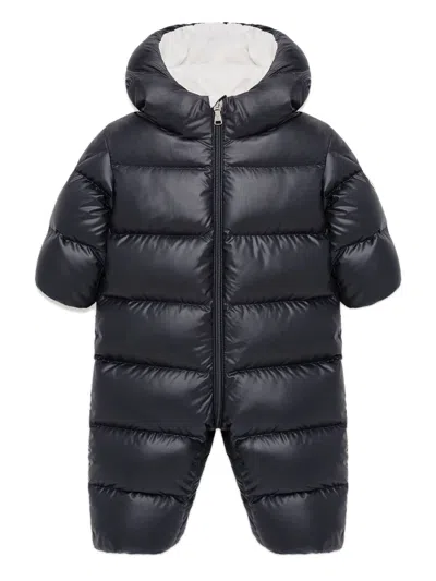 Moncler Kids Kids Down-filled Hooded Puffer Coat With Snap-pocket & Zip Closure In Blu