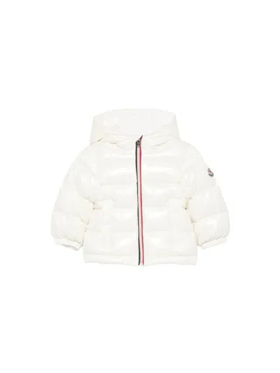Moncler Kids Kids Down-filled Hooded Zip Jacket With T-shirt Lining In Bianco