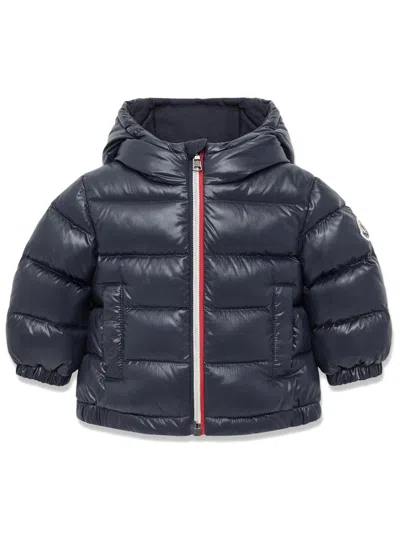 Moncler Kids Kids Down-filled Jacket With Hood Lining And Zip Closure In Blu