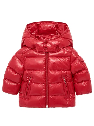 Moncler Kids Kids Down-filled Puffer Coat With Detachable Hood, Stand Collar & Zip Pockets In Rosso
