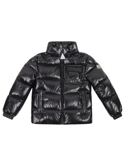 Moncler Kids Kids Down-filled Puffer Jacket With Pull-out Hood, Nylon Lining, Snap Pockets In Black