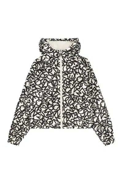 Moncler Kids Kids Maisha Mini Hooded Tech Raincoat In White