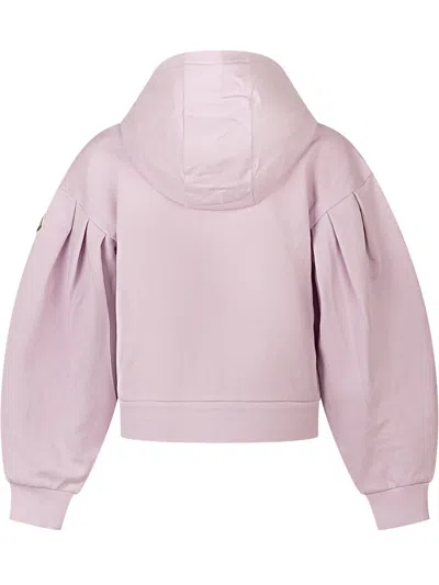 Moncler Kids Kids' Mini Cardigan With Hood And Zip In Lilla