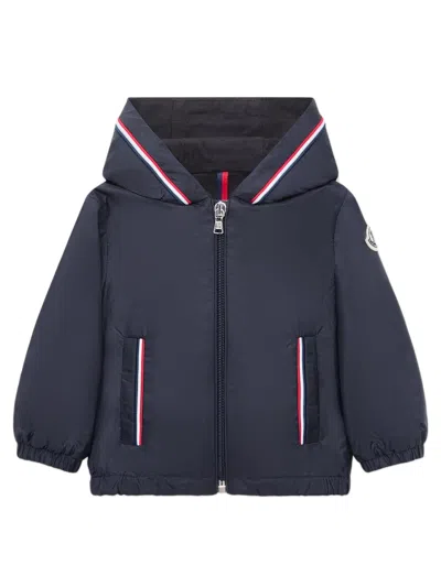 Moncler Kids Kids' Mini Cotton Jersey Lined Hooded Jacket In Blue