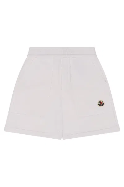 Moncler Kids Kids Mini Cotton Shorts In White