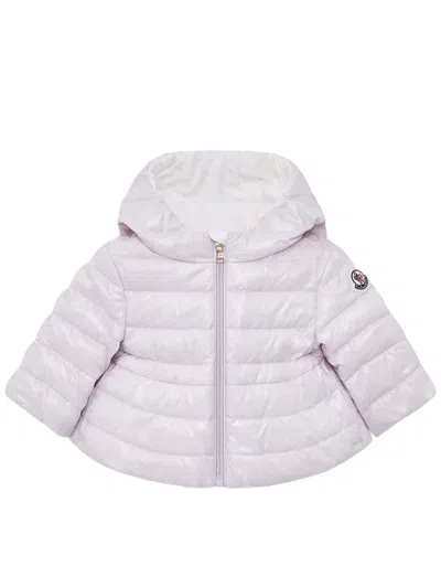 Moncler Kids Kids Mini Down-filled Coat With Adjustable Hood In Purple