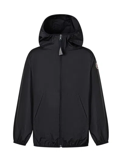 Moncler Kids Kids Mini Jacket With Hood And Front Pockets In Black