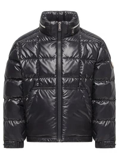 Moncler Kids Kids Padded Coat With Detachable Hood And Stand Collar In Nero