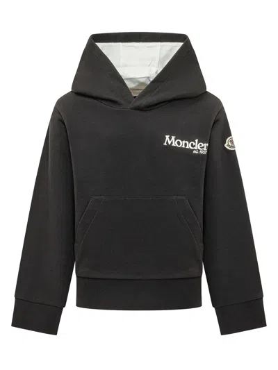 Moncler Kids Kids Pullover Hoodie Sweatshirt In Nero