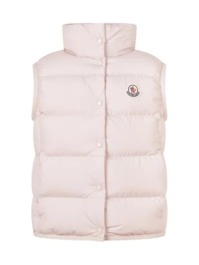 Moncler Kids Kids Quilted Down Vest In Beige