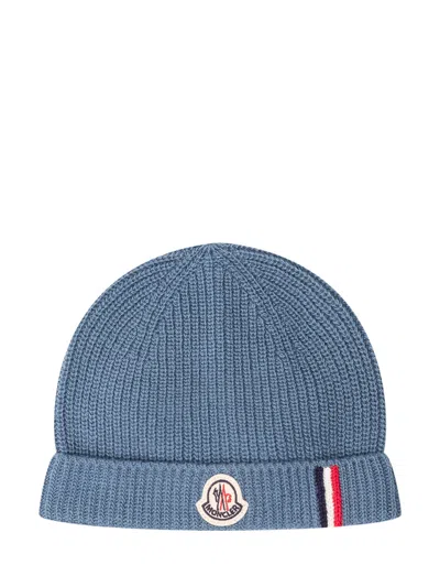 Moncler Kids Kids Quilted Hat For Fall & Winter In Turchese