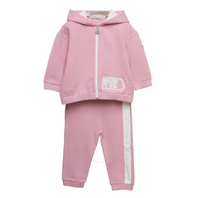 Moncler Kids Knitted Tracksuit Set In Pink