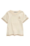 MONCLER KIDS' LAYERED EMBROIDERED LOGO COTTON T-SHIRT