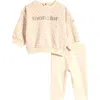 Moncler Kids' Leopard Print Logo Sweatshirt & Sweatpants Set In Ivory